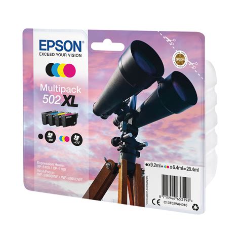 Epson 502XL Ink Cartridges Multipack CMYK C13T02W64010 .